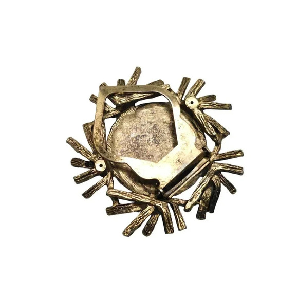 Henri IV Metal Coin Style Money Medallion Brooch Pin Gold Tone Vintage - Picture 3 of 4